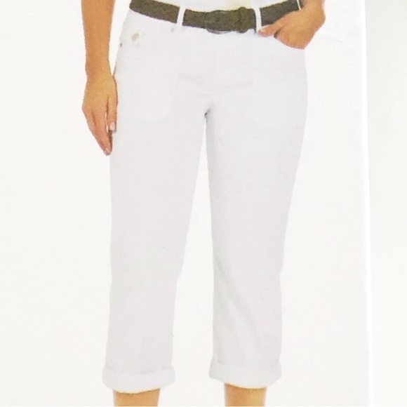 NEW One 5 One White Cropped Pants Size 12 - Picture 1 of 9